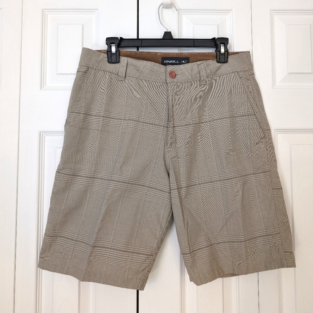 O'Neill Tan Plaid Shorts